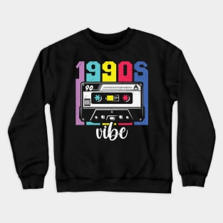 Retro 1990s Vibe Distressed Cassette Tape Design Crewneck Sweatshirt